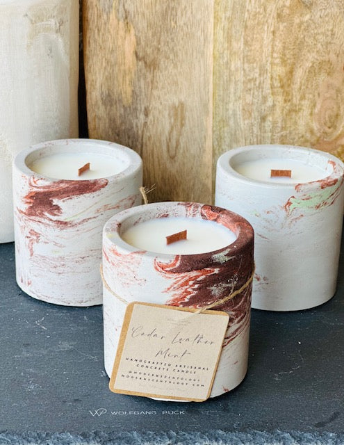 CEDAR LEATHER · MINT Concrete Candle