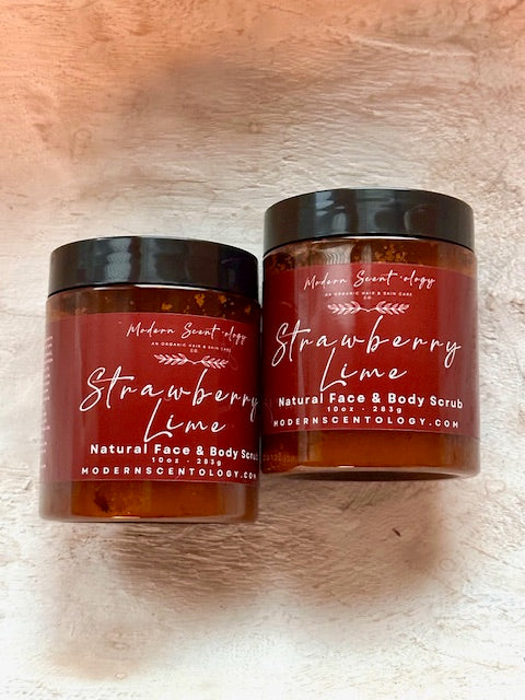 STRAWBERRY · LIME Natural Face & Body Scrub